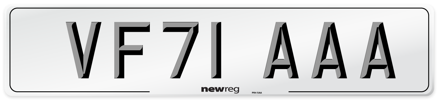 VF71 AAA Number Plate from New Reg